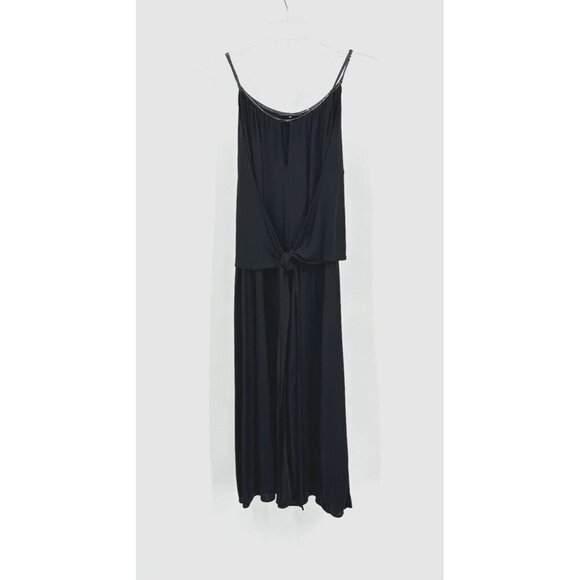 ELIE TAHARI dress knit jersey stretch scoop neck sleeveless lbd midi black M - Picture 1 of 13
